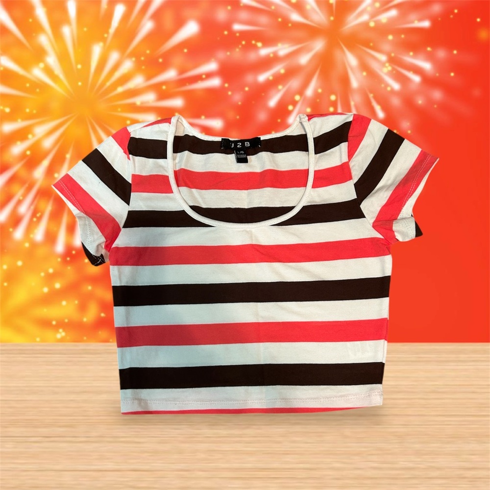 U 2 B Striped Crop Top - Size Large